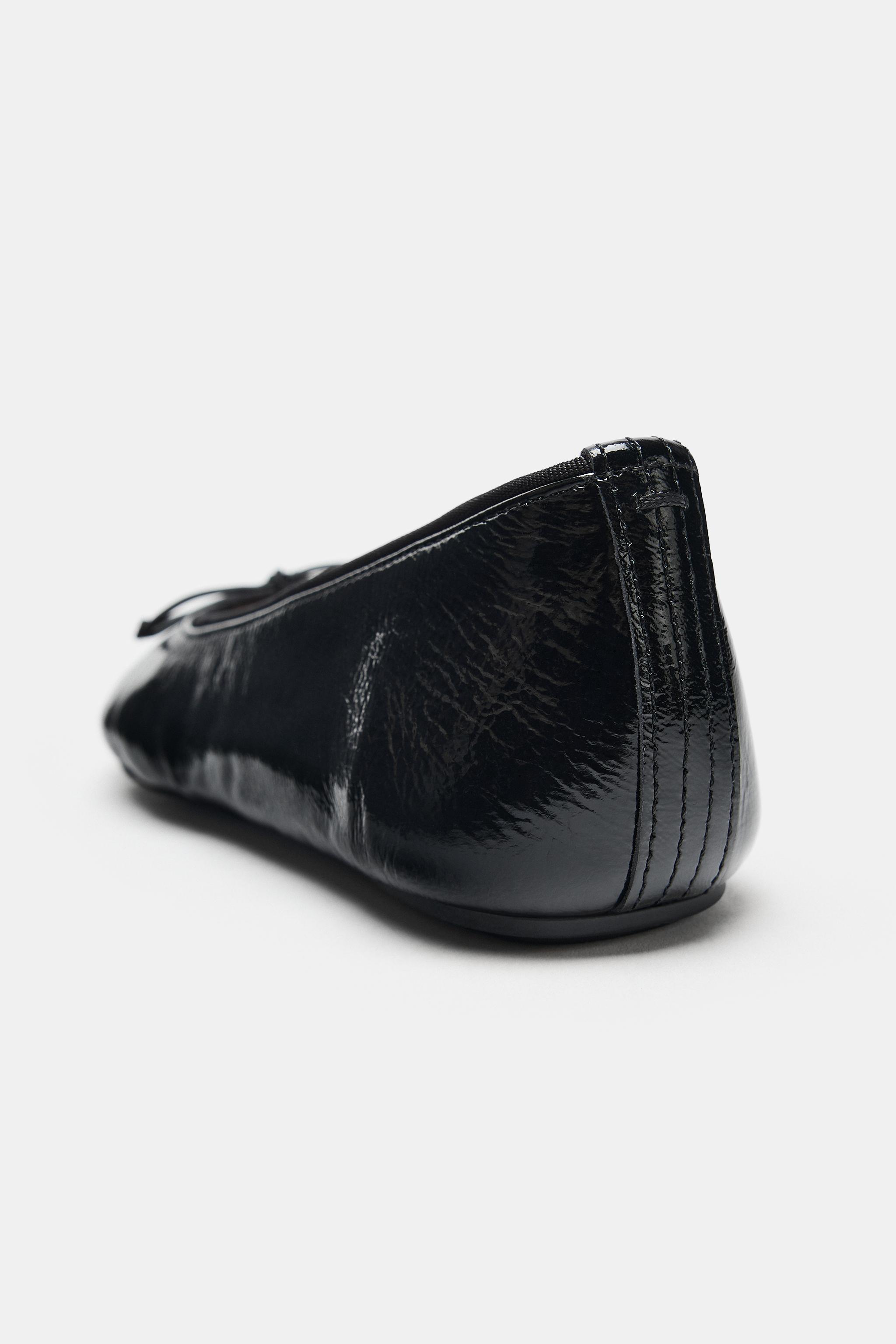 LEATHER BOW BALLET FLATS